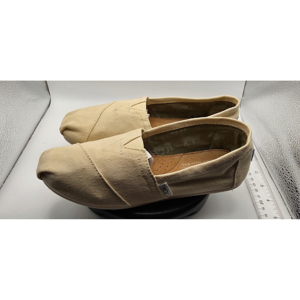 Toms Classic Alpargata Canvas Slip On Shoes Natural Beige Womens 7 - Picture 2 of 6